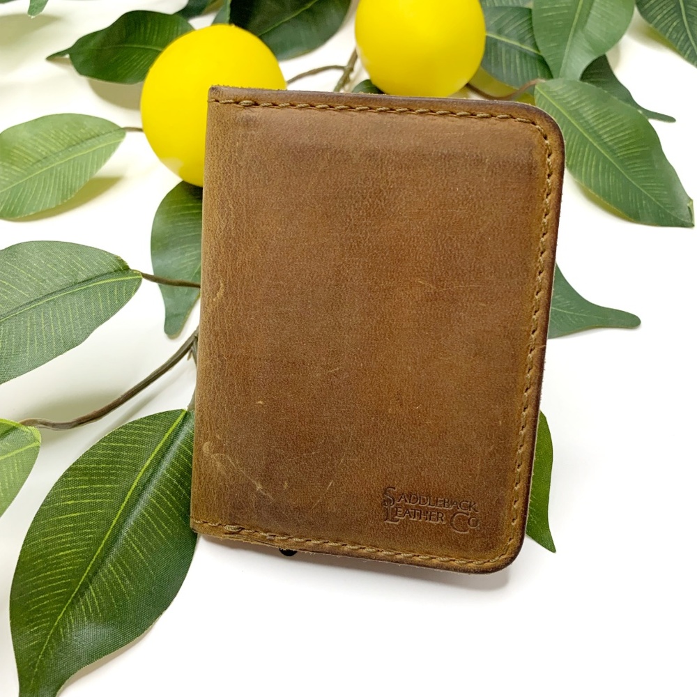 Saddleback Leather Card Holder Minimalist Wallet - Picture 1 of 8